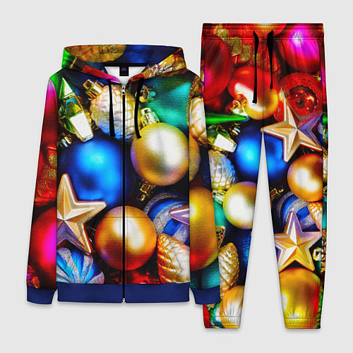 Женский костюм Новогодние украшения / 3D-Синий – фото 1