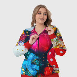 Женский 3D-костюм Новогодние ёлочные игрушки, цвет: 3D-красный — фото 2