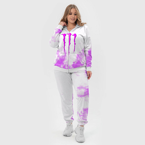 Женский костюм Monster energy neon flame / 3D-Белый – фото 4