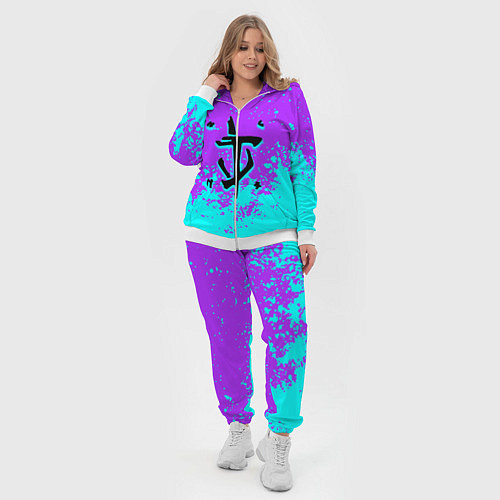 Женский костюм Doom краски неон лого / 3D-Белый – фото 4