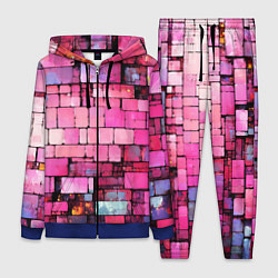 Женский 3D-костюм Pink bricks, цвет: 3D-синий