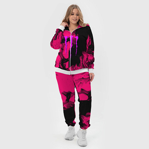Женский костюм Monster energy fire pink / 3D-Белый – фото 4