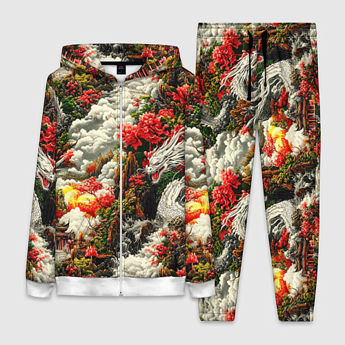 Женский костюм Дракон в небесном храме - нейросеть / 3D-Белый – фото 1