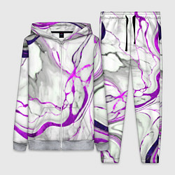 Женский костюм Фиолетово-белый мрамор