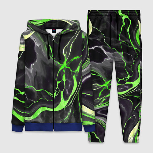 Женский костюм Зелёно-чёрный мрамор / 3D-Синий – фото 1