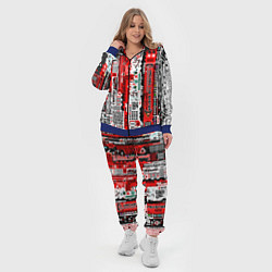 Женский 3D-костюм Киберпанк паттерн красный, цвет: 3D-синий — фото 2