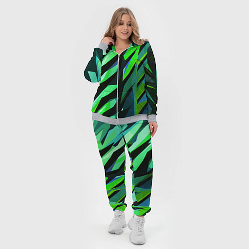 Женский костюм Чёрно-зелёная абстракция / 3D-Меланж – фото 4