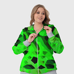 Женский 3D-костюм Чёрно-зелёная пористая абстракция, цвет: 3D-меланж — фото 2