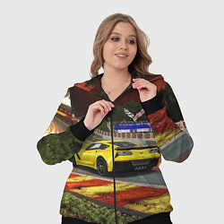 Женский 3D-костюм Chevrolet Corvette на гоночной трассе, цвет: 3D-черный — фото 2