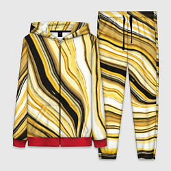 Женский костюм Волнистые вертикальные чёрно-жёлтые полосы