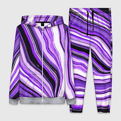 Женский костюм Волнистые вертикальные чёрно-фиолетовые полосы