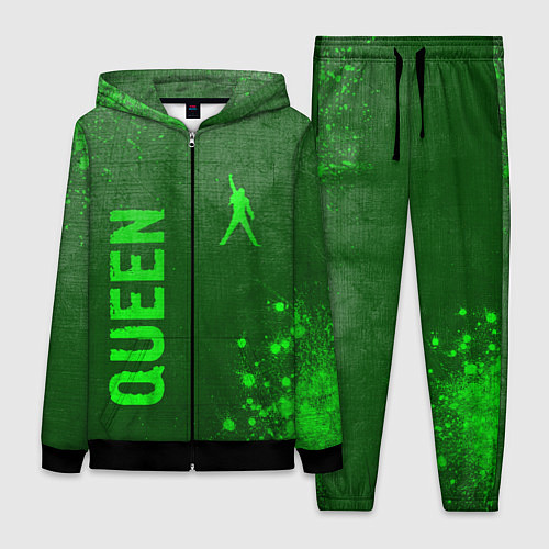 Женский костюм Queen - green gradient вертикально / 3D-Черный – фото 1