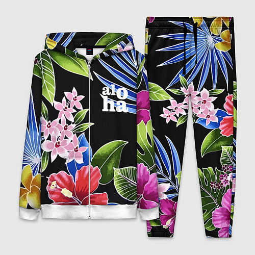 Женский костюм Tropical flowers - aloha / 3D-Белый – фото 1