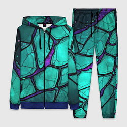 Женский костюм Зеленые плиты с фиолетовым разломом