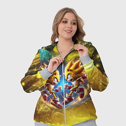 Женский 3D-костюм Sonic and Shadow battle in space - movie, цвет: 3D-меланж — фото 2