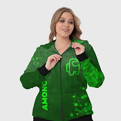 Женский 3D-костюм Among Us - green gradient вертикально, цвет: 3D-черный — фото 2
