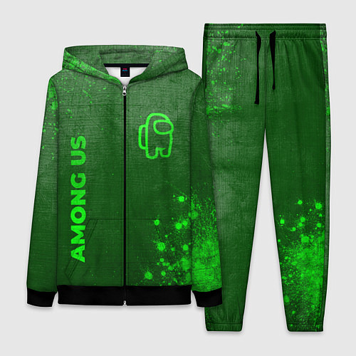 Женский костюм Among Us - green gradient вертикально / 3D-Черный – фото 1