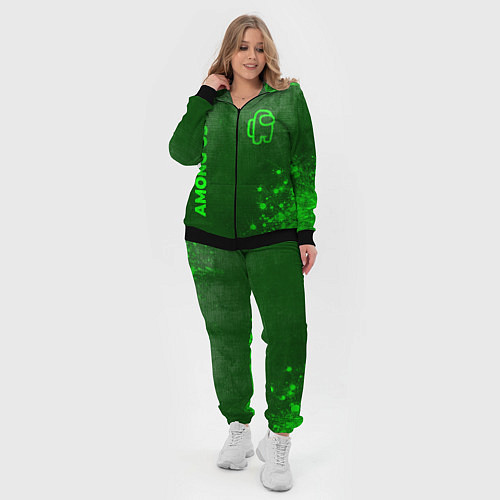 Женский костюм Among Us - green gradient вертикально / 3D-Черный – фото 4