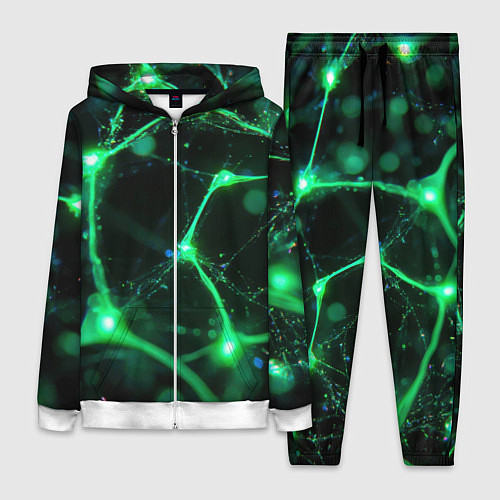 Женский костюм Зеленый нейроны / 3D-Белый – фото 1