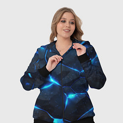 Женский 3D-костюм Неоновый синий свет из плит, цвет: 3D-черный — фото 2