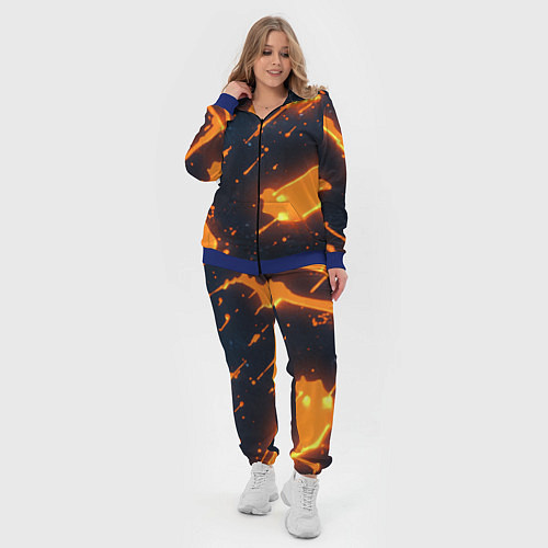 Женский костюм Оранжевая краска в движении / 3D-Синий – фото 4