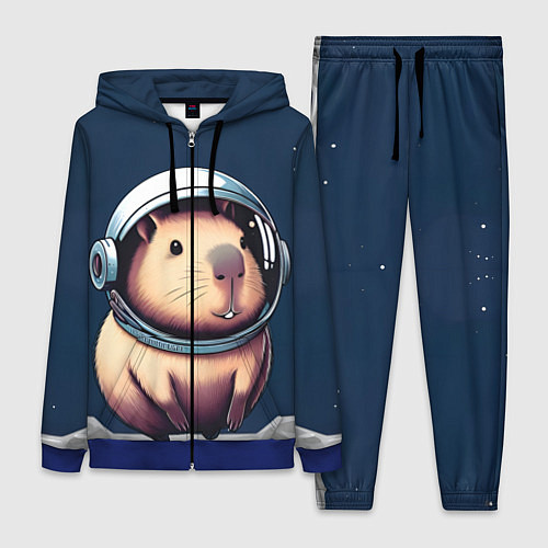 Женский костюм Капибара космонавт в космосе / 3D-Синий – фото 1