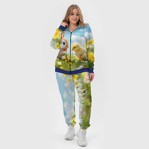 Женский костюм Кролик и цыпленок встречают Пасху / 3D-Синий – фото 4