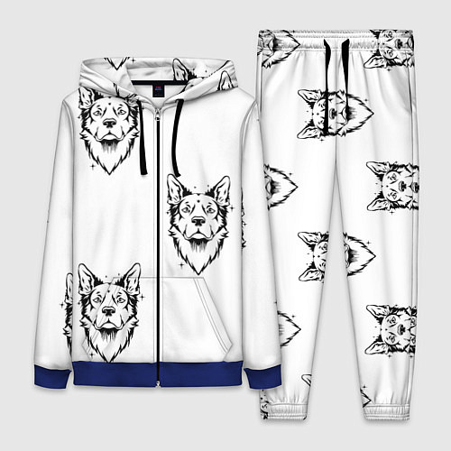 Женский костюм Голова собаки / 3D-Синий – фото 1