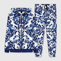 Женский костюм Гжель русский узор акварель