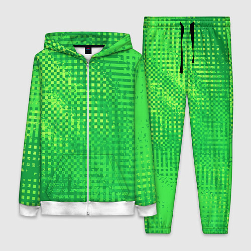 Женский костюм Сочный зелёный абстрактный / 3D-Белый – фото 1