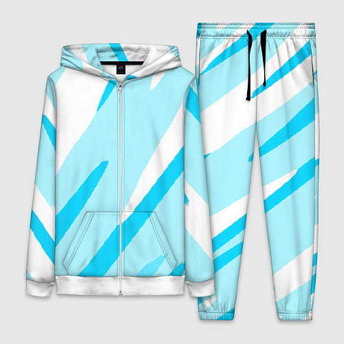 Женский костюм Белый с голубым абстракция / 3D-Белый – фото 1
