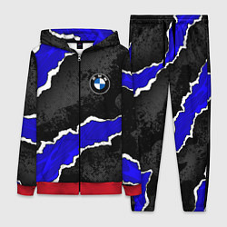 Женский 3D-костюм BMW - синие разрывы, цвет: 3D-красный
