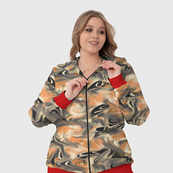 Женский 3D-костюм Абстракция - закрученный узор, цвет: 3D-красный — фото 2