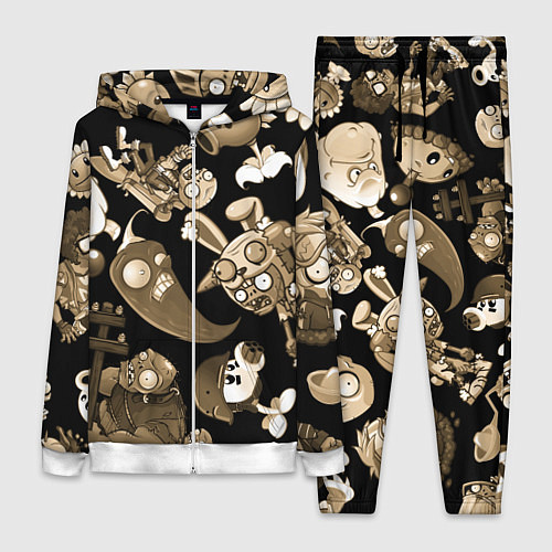 Женский костюм Растения против зомби в бежевом цвете / 3D-Белый – фото 1