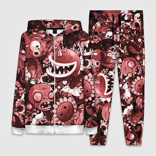 Женский костюм Растения против зомби в красном цвете / 3D-Белый – фото 1