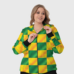 Женский 3D-костюм Желтый и зеленый геометрический паттерн, цвет: 3D-черный — фото 2