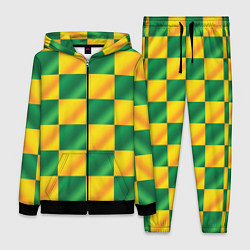 Женский костюм Желтый и зеленый геометрический паттерн