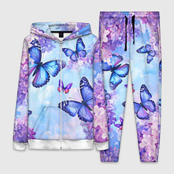 Женский костюм Бабочки и сирень - нежная голубая живопись