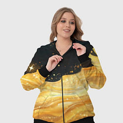 Женский 3D-костюм Золотистая материя на черном фоне, цвет: 3D-черный — фото 2