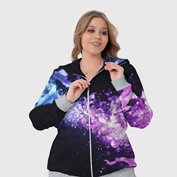 Женский 3D-костюм Фиолетово-синяя абстрактная волна, цвет: 3D-меланж — фото 2