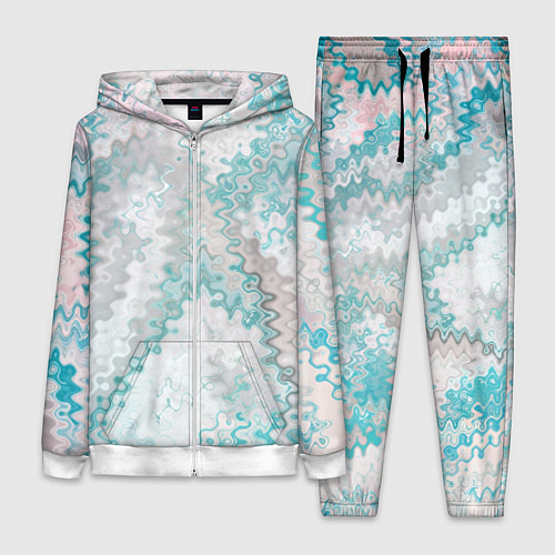 Женский костюм Серо-бирюзовый абстрактный / 3D-Белый – фото 1