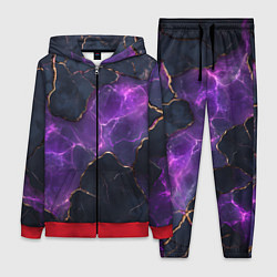 Женский костюм Фиолетовый разлом с молниями