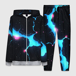 Женский костюм Голубой разлом в черной текстуре