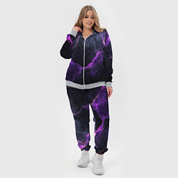 Женский 3D-костюм Фиолетово-черная объемная текстура, цвет: 3D-меланж — фото 2