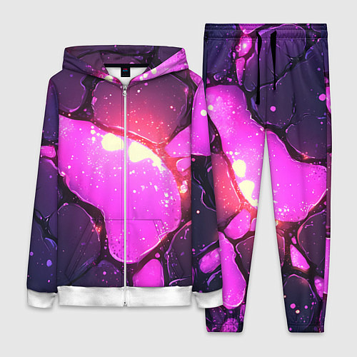 Женский костюм Розовая текстура разлом плит / 3D-Белый – фото 1