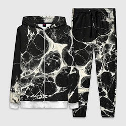 Женский костюм Бело-черная потертая текстура