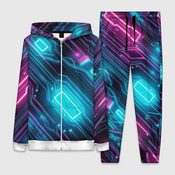 Женский костюм Неоновый узор киберпанк микросхемы