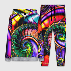 Женский костюм Фрактальный узор неоновый