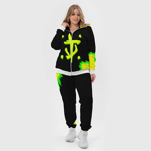 Женский костюм Doom огненное лого краски / 3D-Белый – фото 4