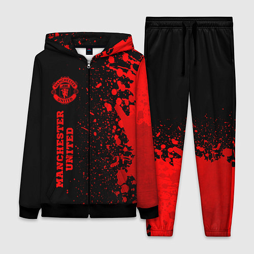 Женский костюм Manchester United - red gradient по-вертикали / 3D-Черный – фото 1